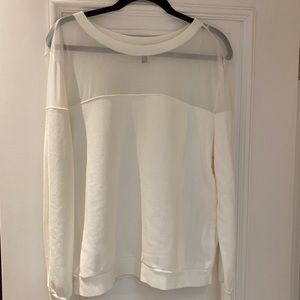 H&M Divided white sweater with mesh top